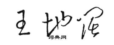 駱恆光王地闊草書個性簽名怎么寫