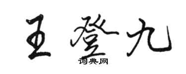 駱恆光王登九行書個性簽名怎么寫