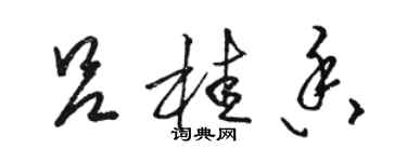 駱恆光呂桂香草書個性簽名怎么寫