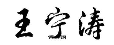 胡問遂王寧濤行書個性簽名怎么寫