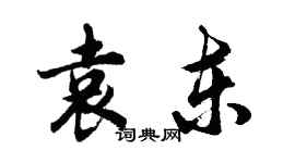 胡問遂袁東行書個性簽名怎么寫