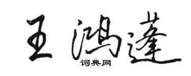駱恆光王鴻蓬行書個性簽名怎么寫