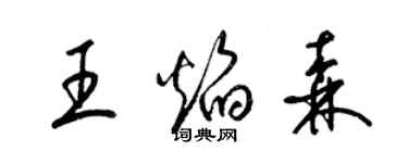 梁錦英王焰森草書個性簽名怎么寫