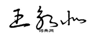 曾慶福王永北草書個性簽名怎么寫