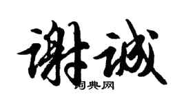 胡問遂謝誠行書個性簽名怎么寫