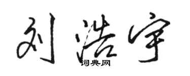 駱恆光劉浩宇行書個性簽名怎么寫