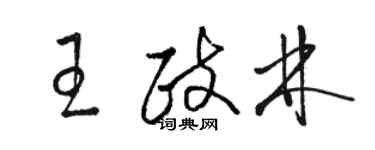 駱恆光王政林草書個性簽名怎么寫
