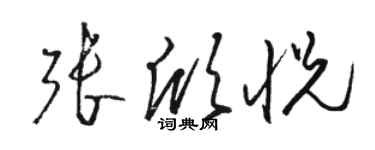 駱恆光張欣悅草書個性簽名怎么寫