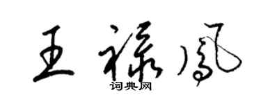 梁錦英王祿鳳草書個性簽名怎么寫