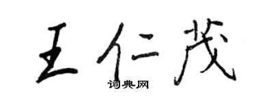 王正良王仁茂行書個性簽名怎么寫