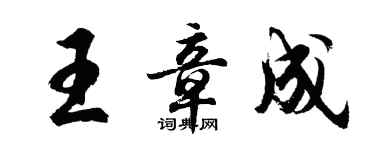 胡問遂王章成行書個性簽名怎么寫