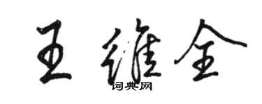 駱恆光王維全行書個性簽名怎么寫