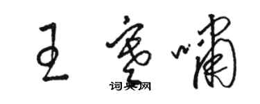 駱恆光王寒嘯草書個性簽名怎么寫