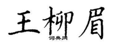 丁謙王柳眉楷書個性簽名怎么寫