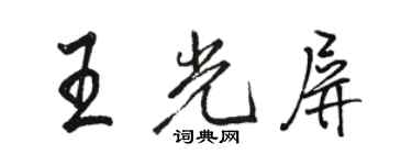 駱恆光王光屏行書個性簽名怎么寫