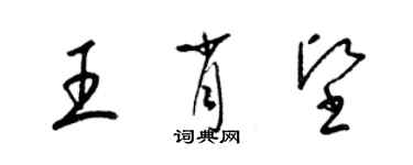 梁錦英王肖堅草書個性簽名怎么寫