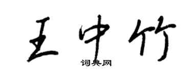 王正良王中竹行書個性簽名怎么寫