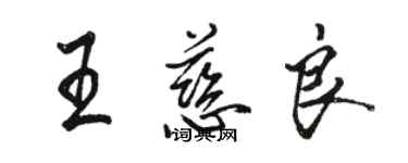 駱恆光王慈良行書個性簽名怎么寫