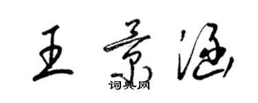 梁錦英王景涵草書個性簽名怎么寫