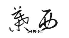 駱恆光葉西草書個性簽名怎么寫