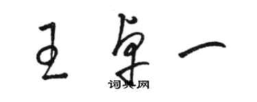 駱恆光王卓一草書個性簽名怎么寫