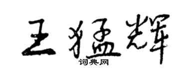 曾慶福王猛輝行書個性簽名怎么寫