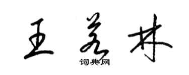 梁錦英王若林草書個性簽名怎么寫