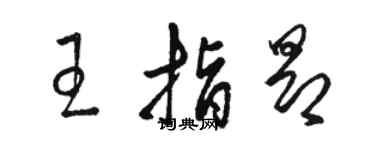 駱恆光王指昂草書個性簽名怎么寫