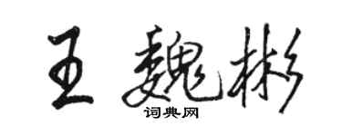 駱恆光王魏彬行書個性簽名怎么寫