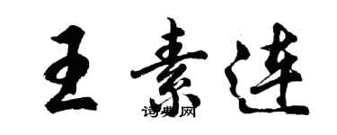 胡問遂王素連行書個性簽名怎么寫