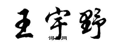 胡問遂王宇野行書個性簽名怎么寫