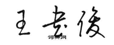 駱恆光王書俊草書個性簽名怎么寫