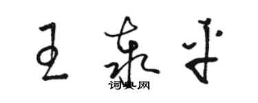 駱恆光王泰平草書個性簽名怎么寫