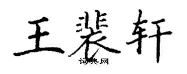 丁謙王裴軒楷書個性簽名怎么寫