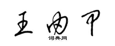 梁錦英王由甲草書個性簽名怎么寫