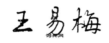 曾慶福王易梅行書個性簽名怎么寫