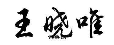 胡問遂王曉唯行書個性簽名怎么寫