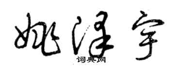 曾慶福姚澤宇草書個性簽名怎么寫