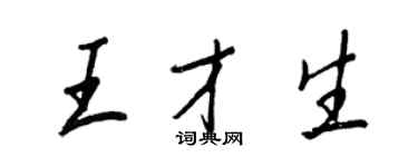 王正良王才生行書個性簽名怎么寫