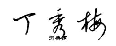 梁錦英丁秀梅草書個性簽名怎么寫