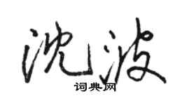駱恆光沈波行書個性簽名怎么寫