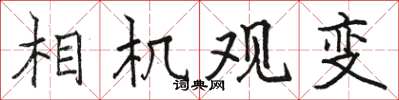 駱恆光相機觀變楷書怎么寫