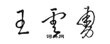 駱恆光王雲勇草書個性簽名怎么寫