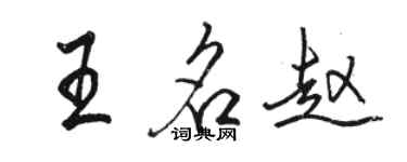 駱恆光王名趙行書個性簽名怎么寫