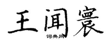 丁謙王聞寰楷書個性簽名怎么寫