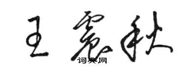 駱恆光王震秋草書個性簽名怎么寫