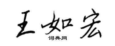 王正良王如宏行書個性簽名怎么寫