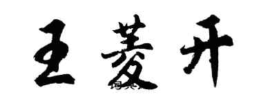 胡問遂王菱開行書個性簽名怎么寫