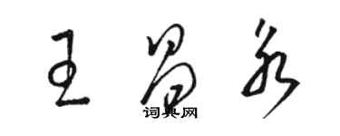 駱恆光王昌永草書個性簽名怎么寫