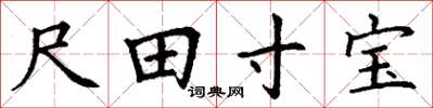丁謙尺田寸寶楷書怎么寫